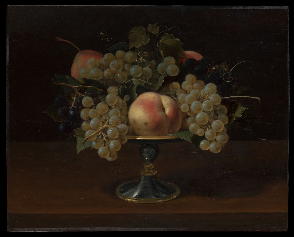 Still Life of Grapes and Peaches