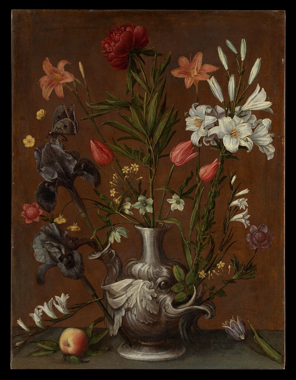 Flowers in a Grotesque Vase by Orsola Maddalena Caccia (Italian, Moncalvo 1596&ndash;1676 Moncalvo)