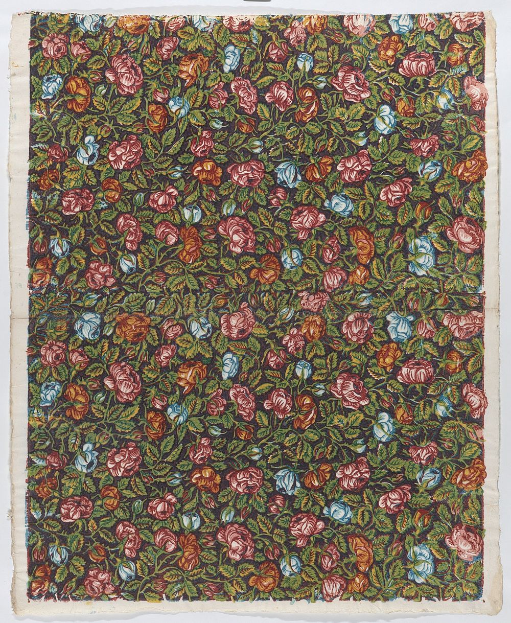 Sheet with overall floral pattern on a dark background
