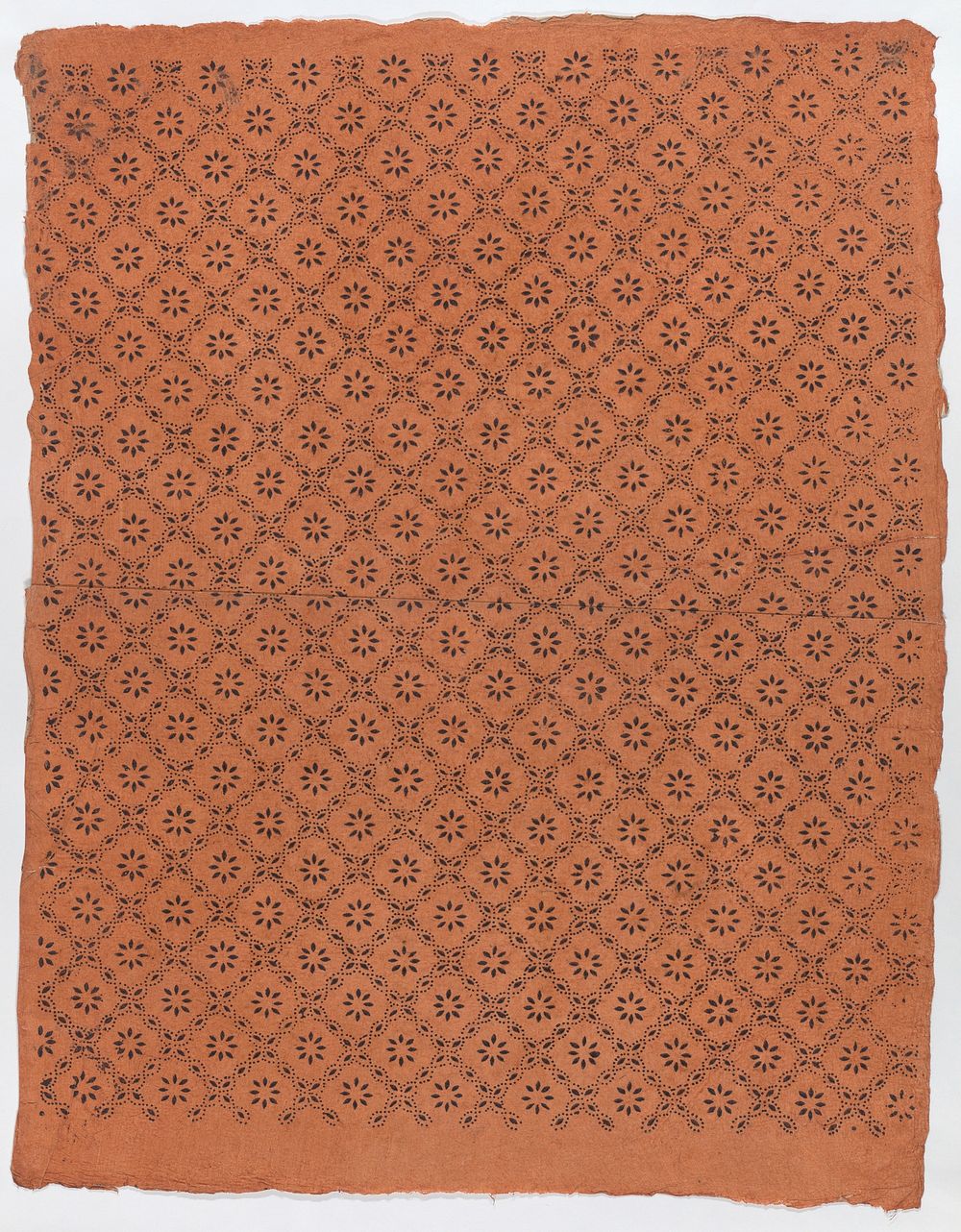 Sheet with overall floral dot pattern by Anonymous