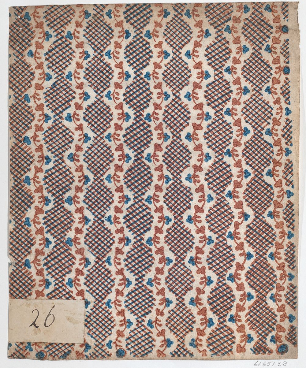 Sheet with overall vine and criss-cross pattern