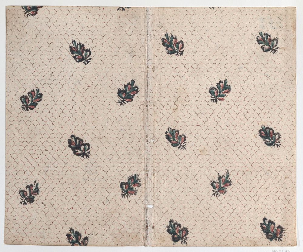Sheet with overall dot and floral pattern