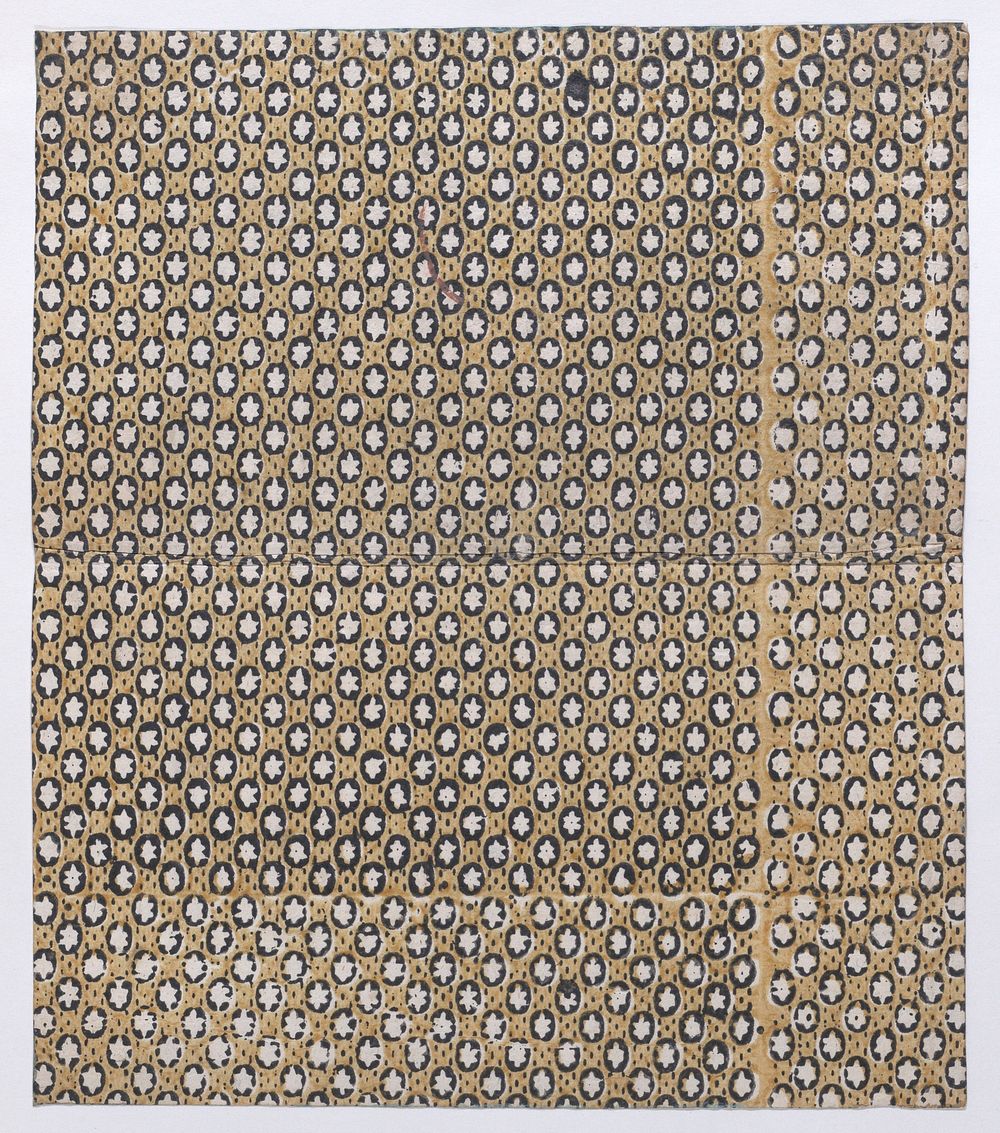 Sheet with overall pattern of stars inside ovals