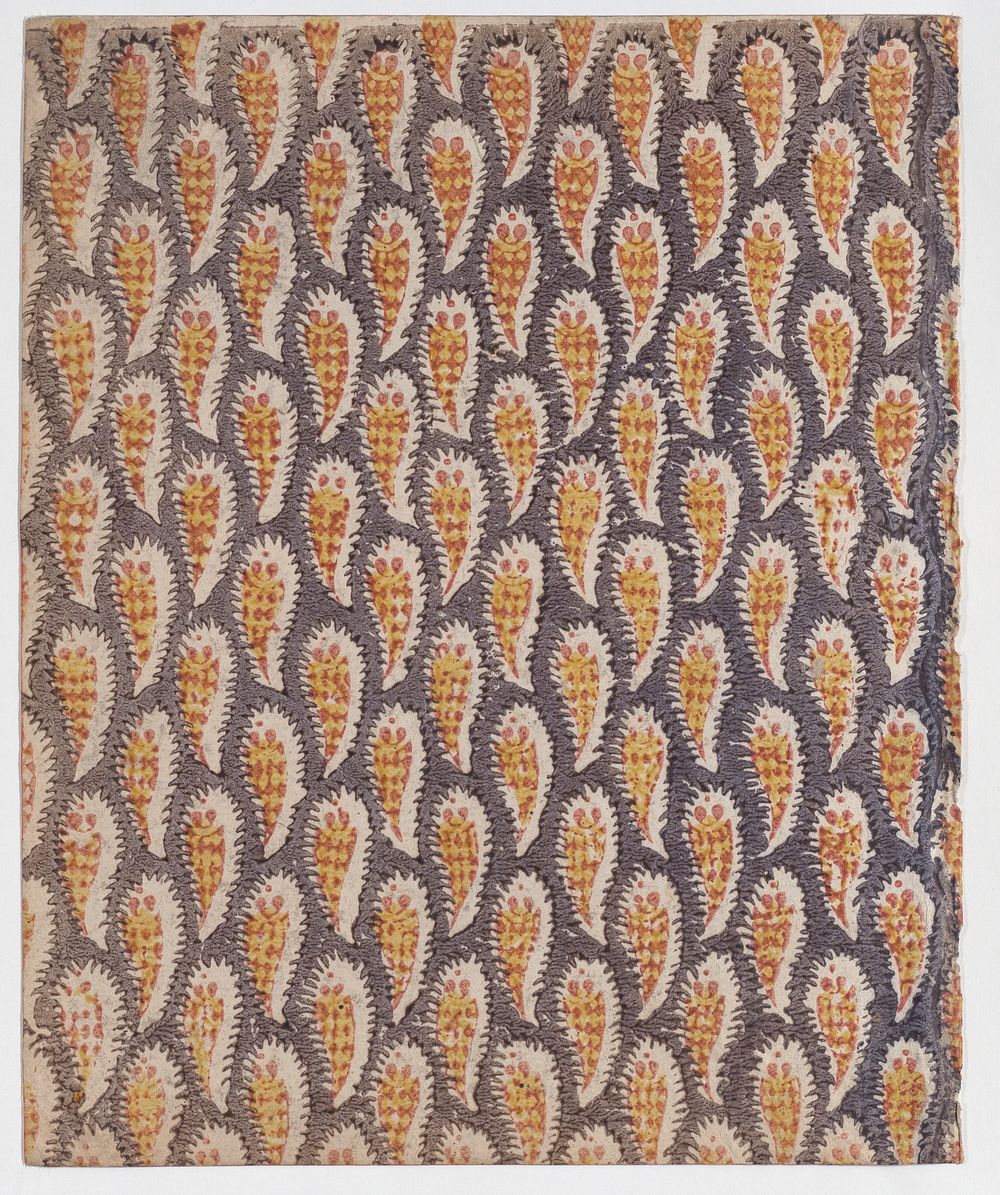 Sheet with overall paisley pattern