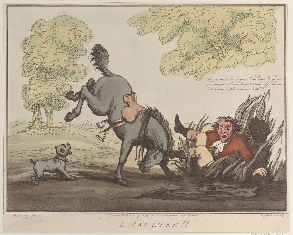 Horse Accomplishments, Sketch 12: A Vaulter !! by Thomas Rowlandson (etcher)