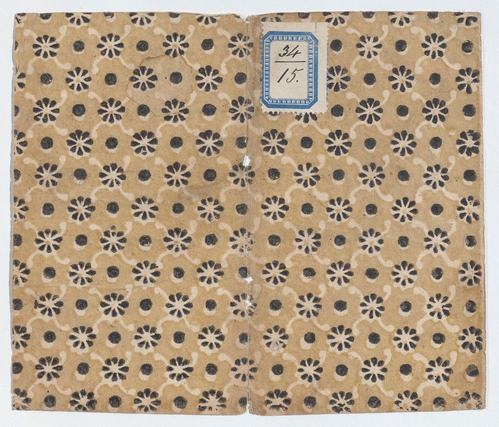 Book cover with overall floral and dot pattern by Anonymous