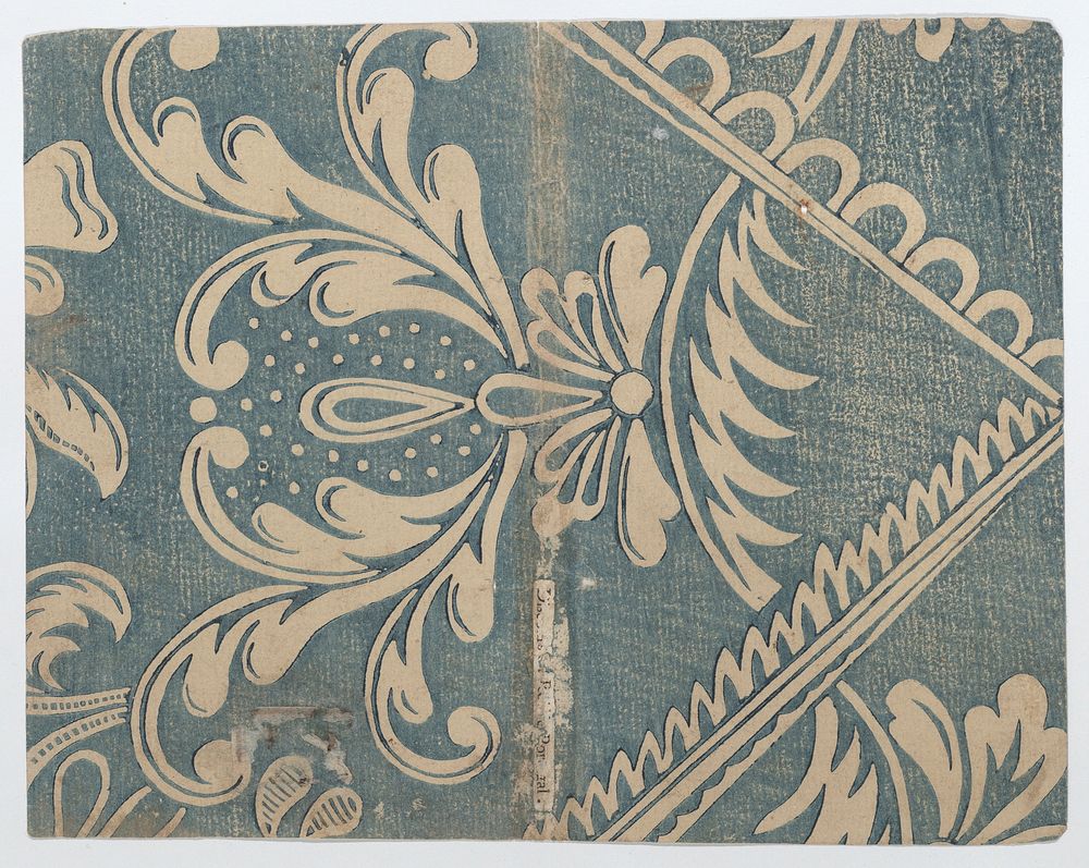Book cover with rinceau and floral patterns