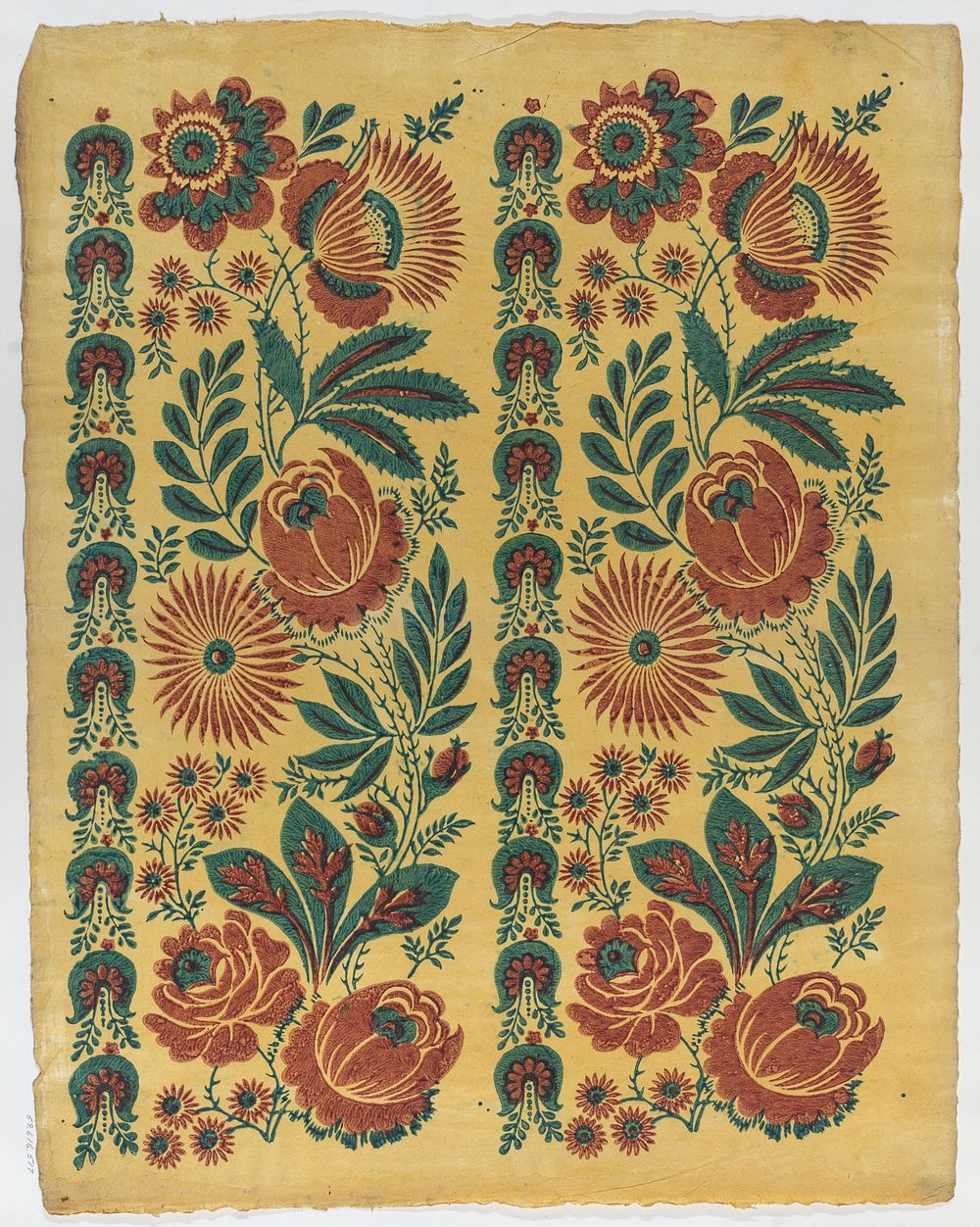 Sheet with two floral borders