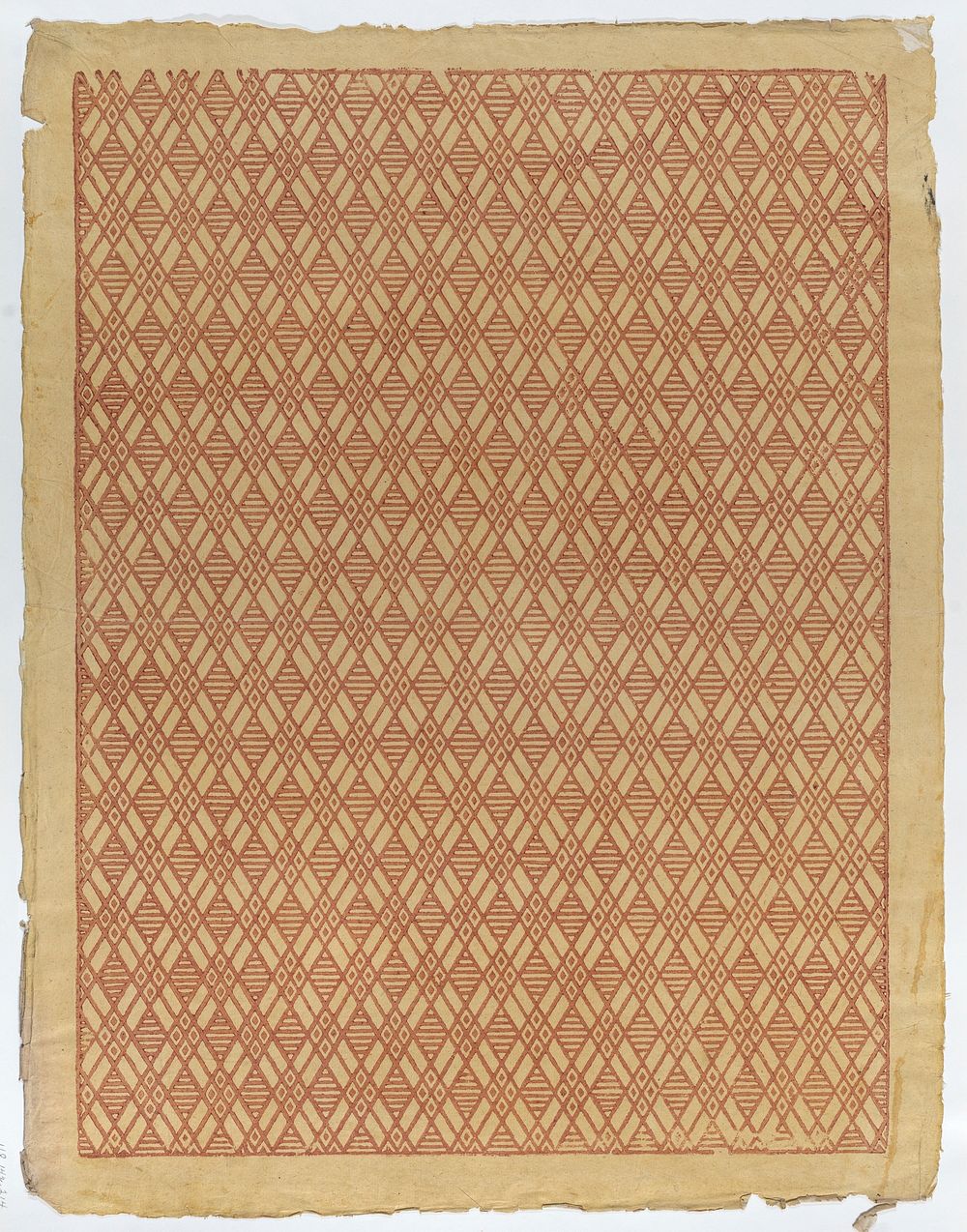 Sheet with overall red geometric pattern