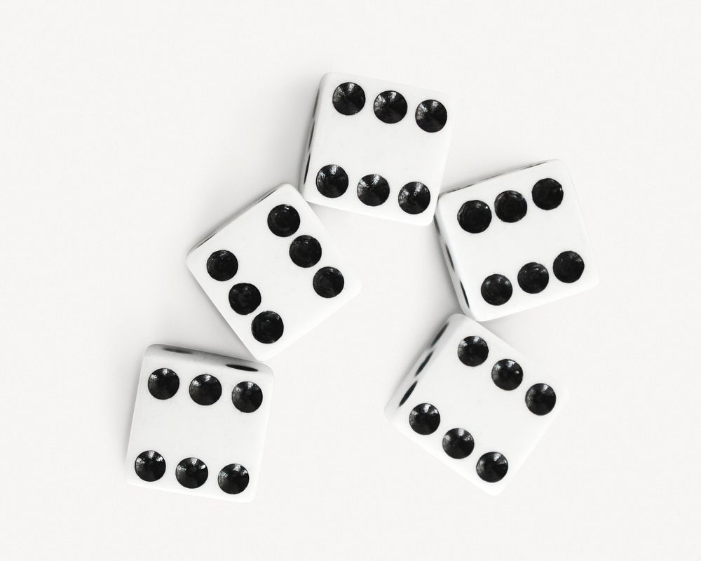 White dice, entertainment, gambling object psd