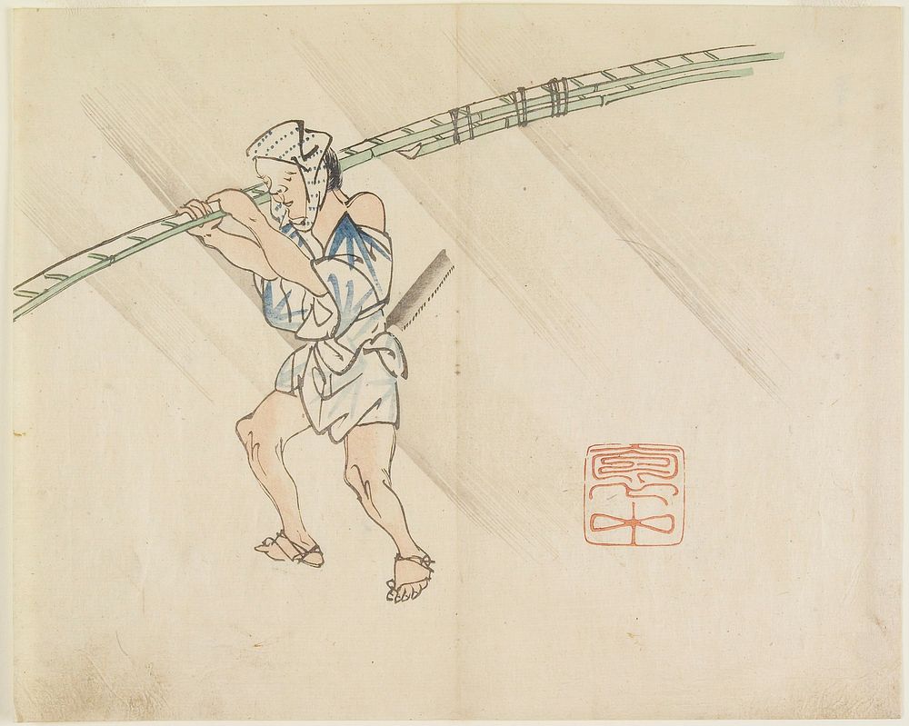 Bamboo Pole Vendor (1830s) print in high resolution by Yamada Hogyoku. Original from The Minneapolis Institute of Art.…