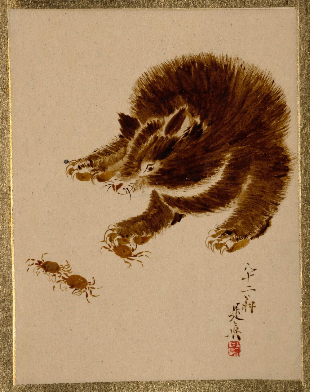 Bear and Crabs, Edo period (1615&ndash;1868). Original public domain image from the MET museum.