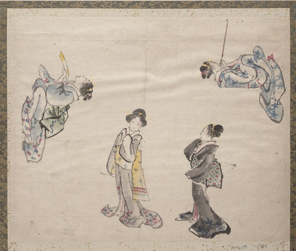 Katsushika Hokusai&rsquo;s Japanese women. Album of Sketches (1760&ndash;1849) painting. Original public domain image from…