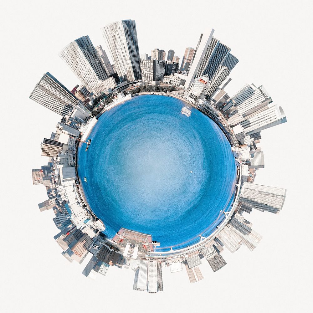 Mini planet, isolated collage element psd