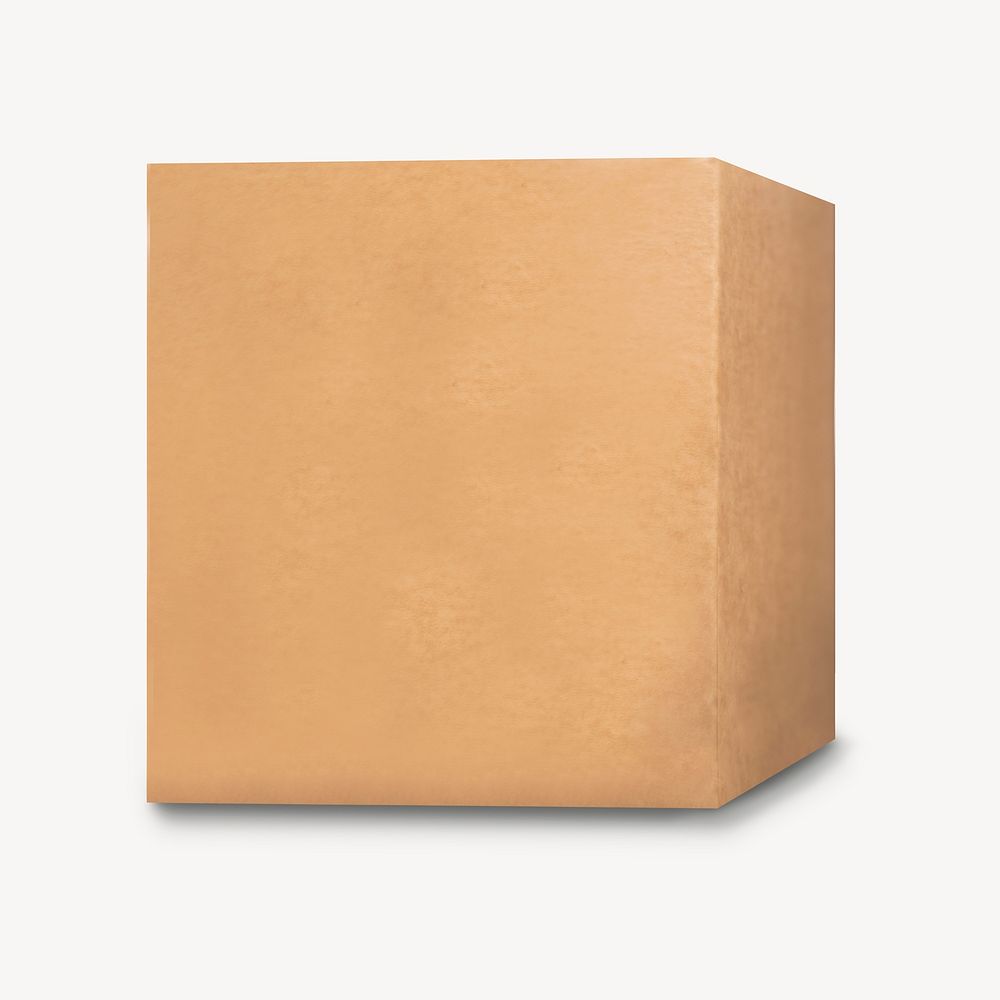 Cardboard box, isolated object image psd