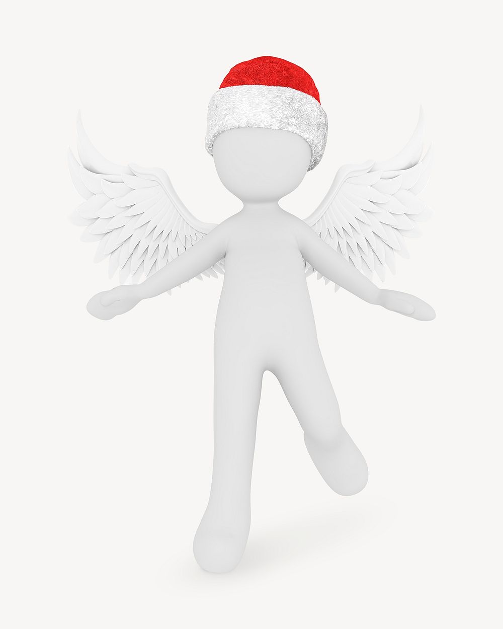 3D Santa angel, collage element psd