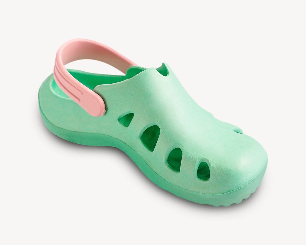 Mint rubber sandal, collage element psd