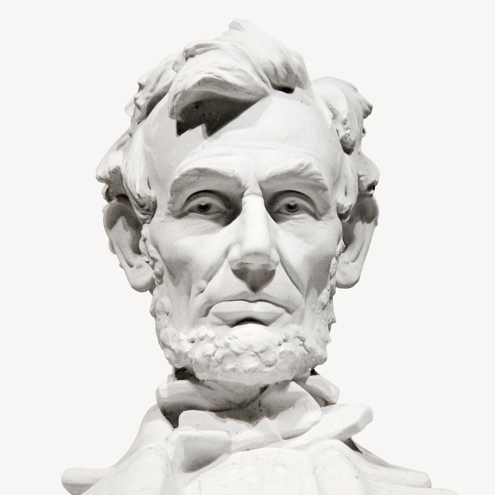 Abraham Lincoln statue, famous former president image psd