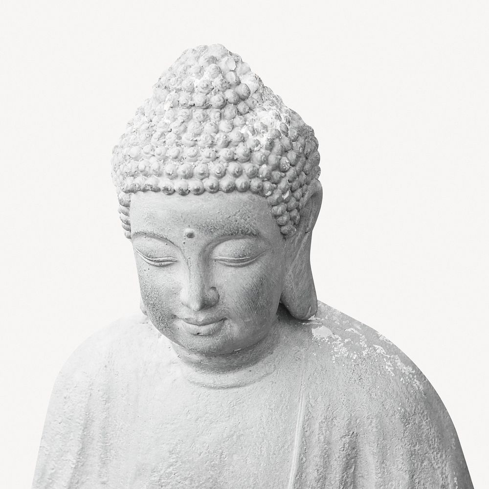 Buddha statue, isolated collage element psd