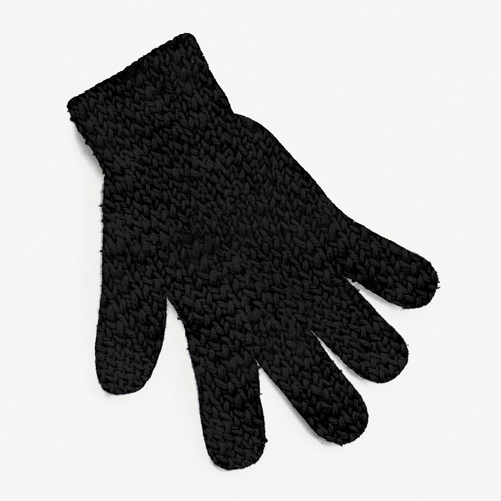 Black gloves, isolated object image psd