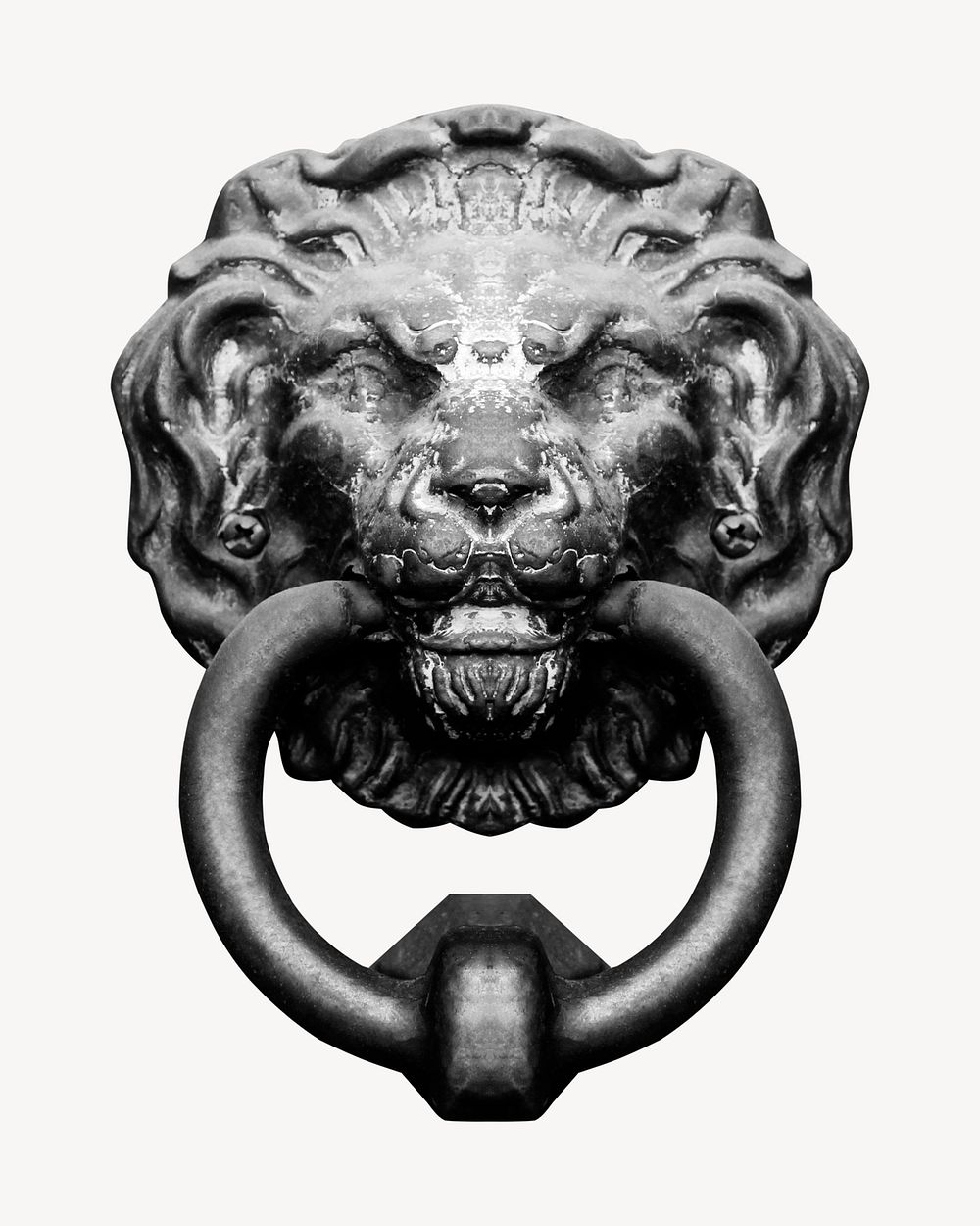 Door knocker collage element, isolated image psd