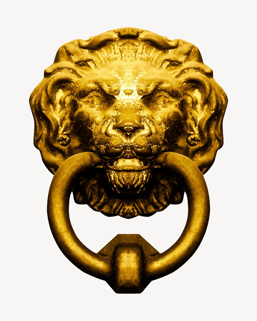 Door knocker collage element, isolated image psd