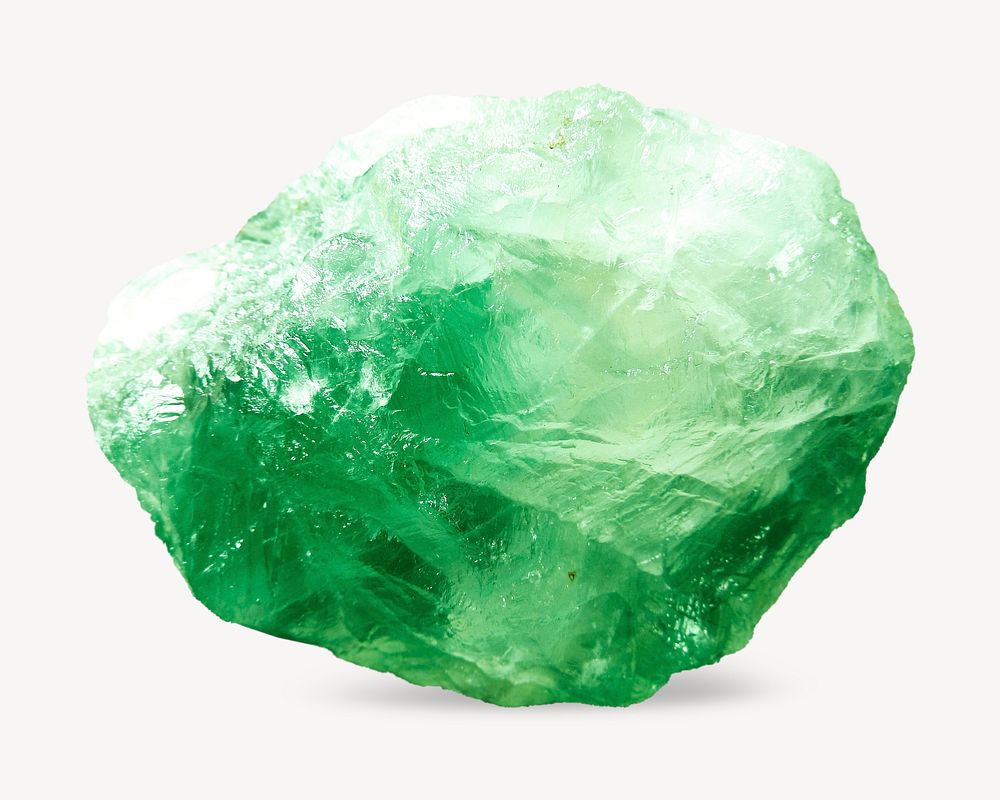 Green mineral, isolated object image psd