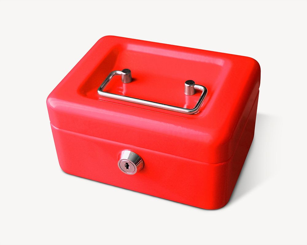 Red safety box, collage element psd