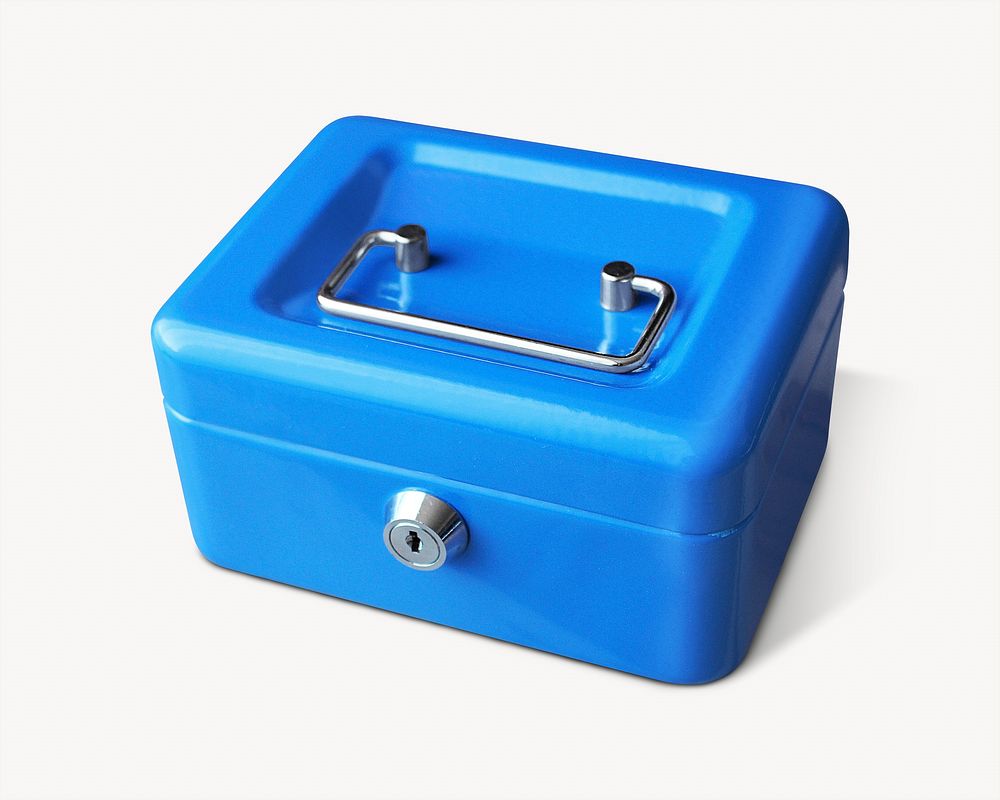 Blue safety box, isolated image