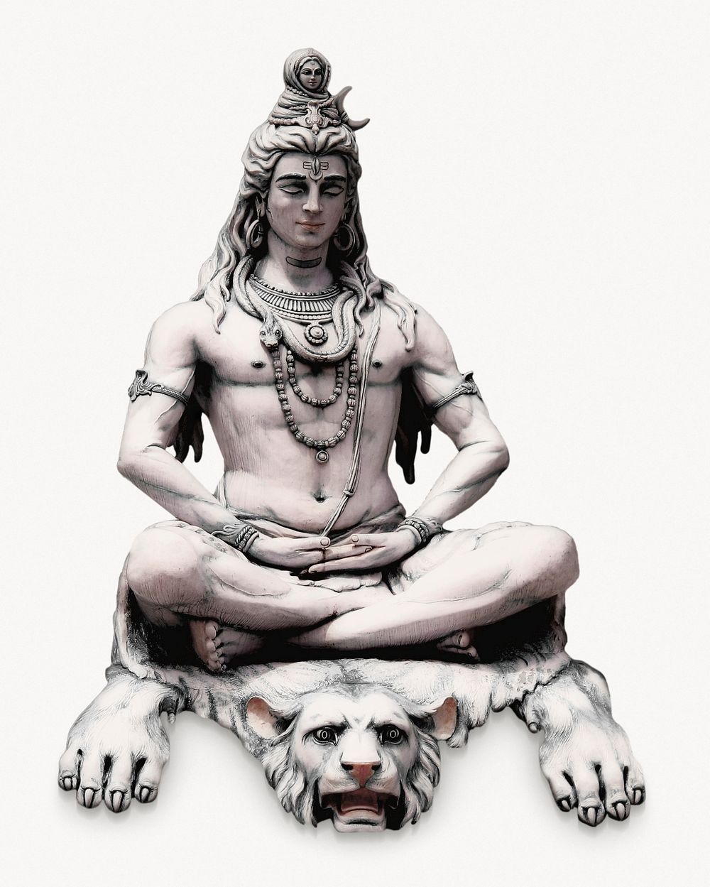 Shiva statue, isolated religious image