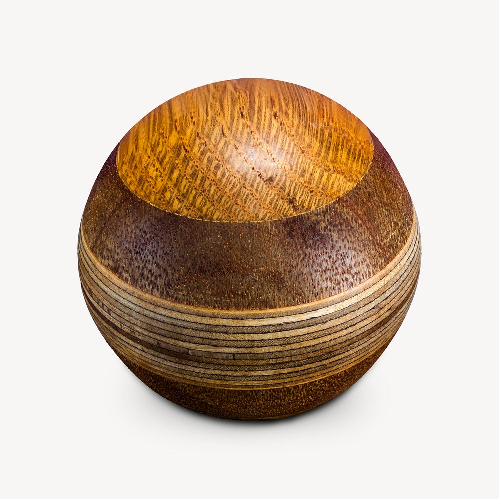 Wooden ball, isolated object image