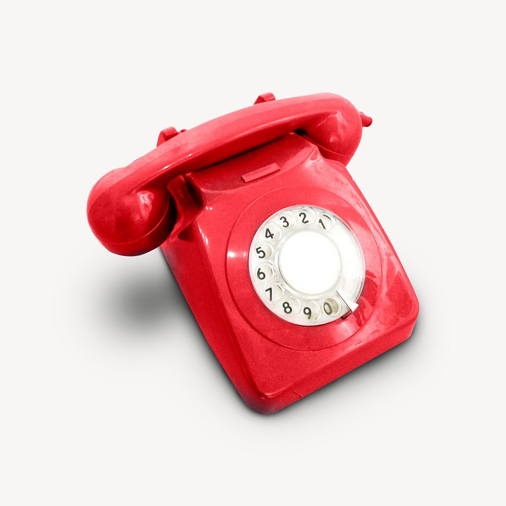 Rotary phone, retro object image psd
