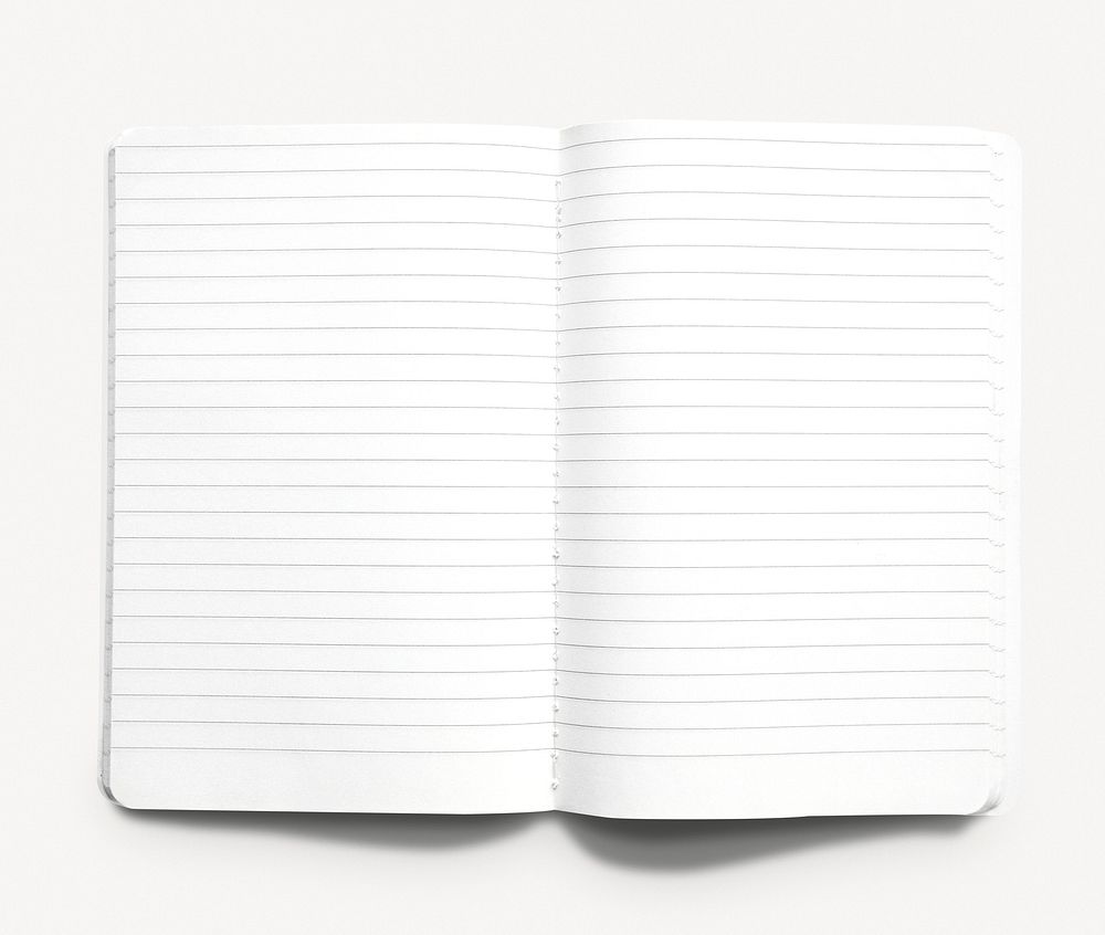 Open notebook, isolated stationery image psd