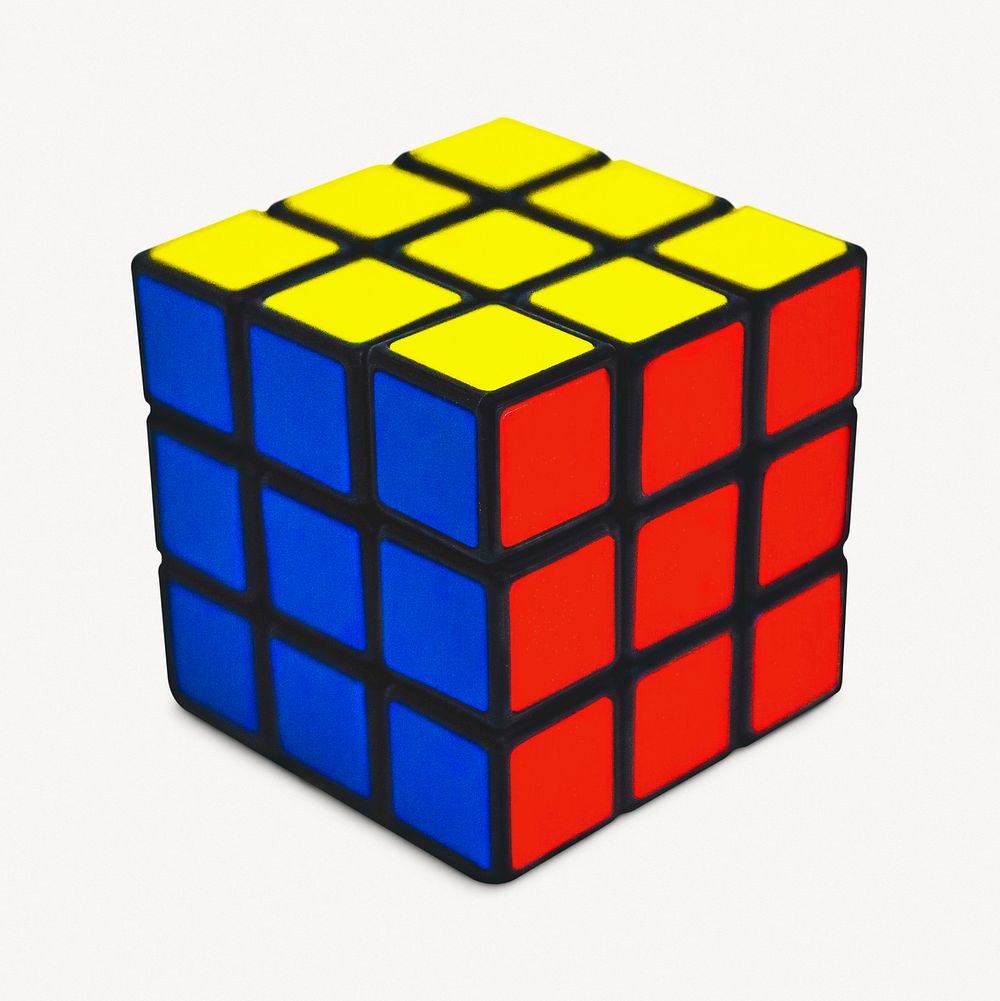 Puzzle cube, isolated toy image