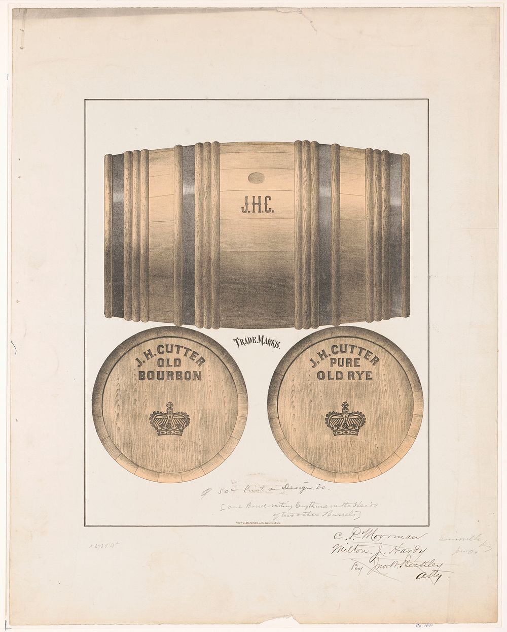 J.H. Cutter old bourbon. J.H. Cutter pure old rye. Original from the Library of Congress.