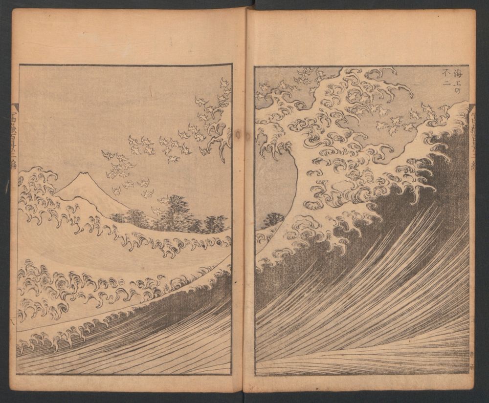 Hokusai's One Hundred Views of Mount Fuji. Original public domain image from the MET museum.