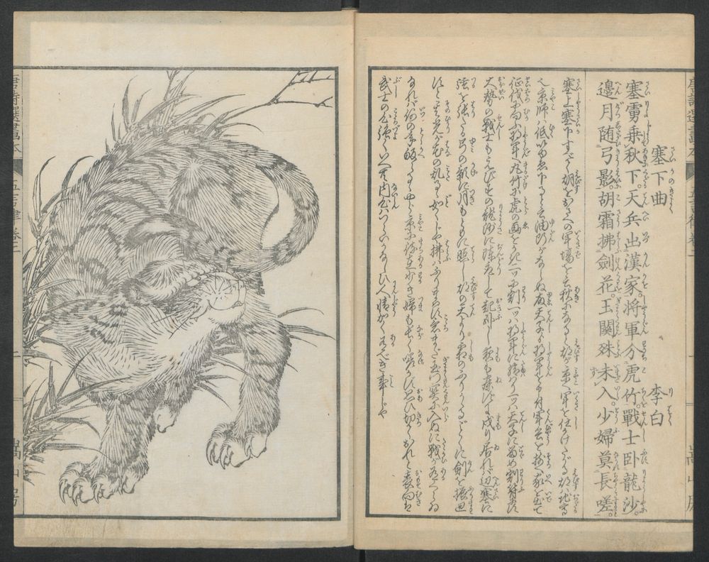 Tiger by Hokusai (1760 - 1849) . Original public domain image from the MET museum.