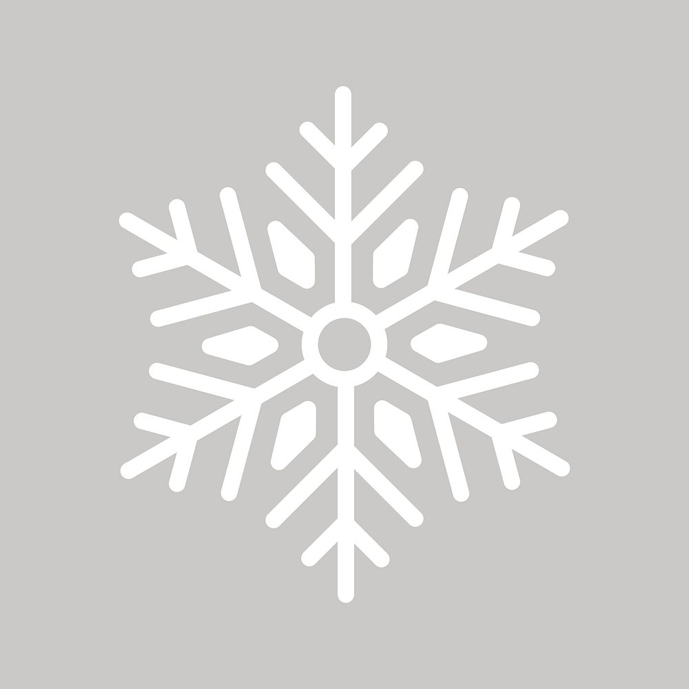 White snowflake, Christmas collage element vector 