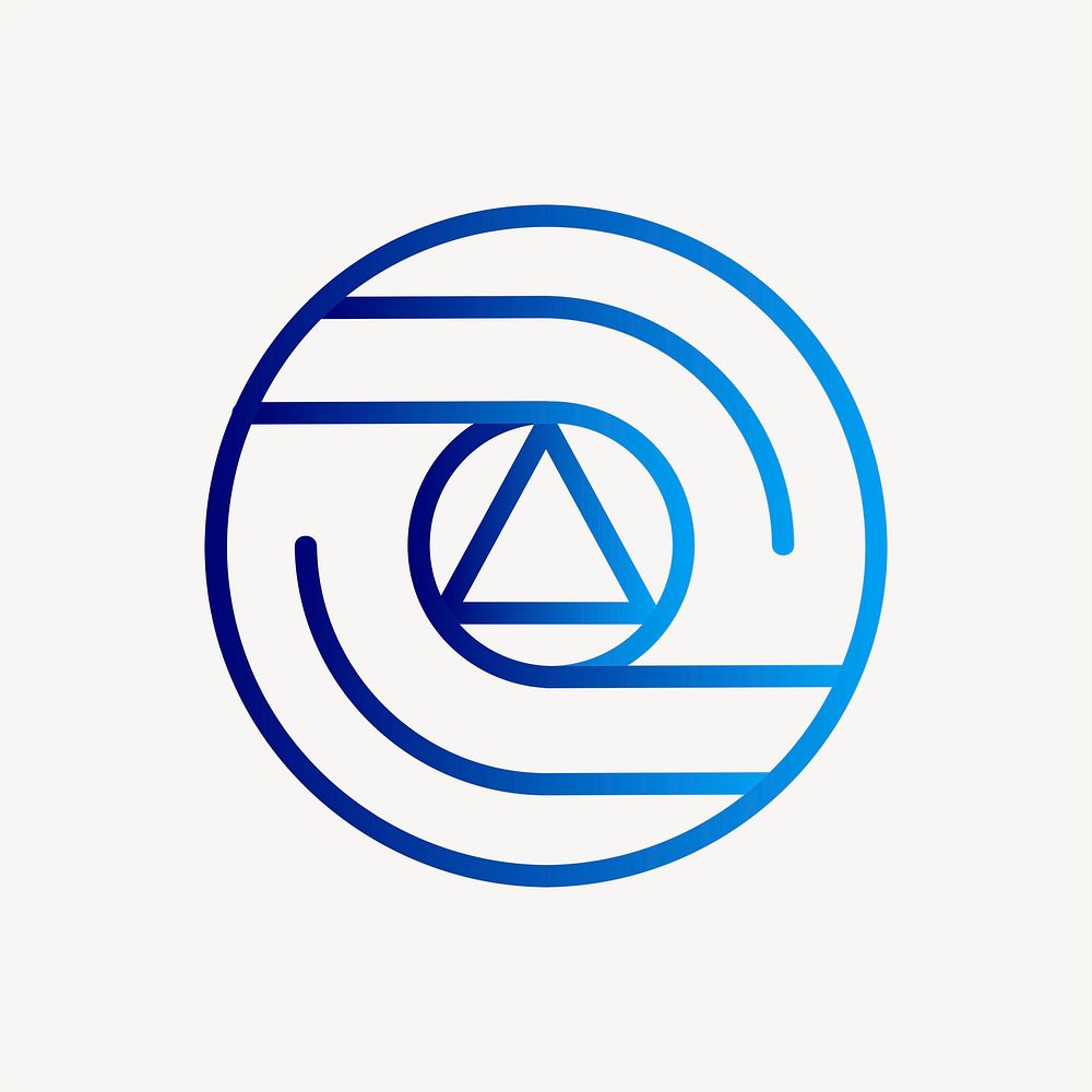 Wellness center logo element, blue gradient illustration psd