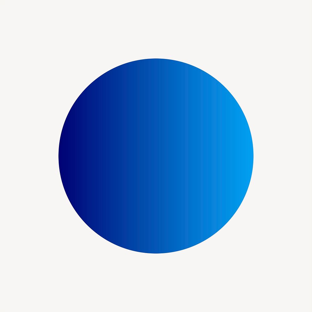 Blue circle logo element, gradient shape psd
