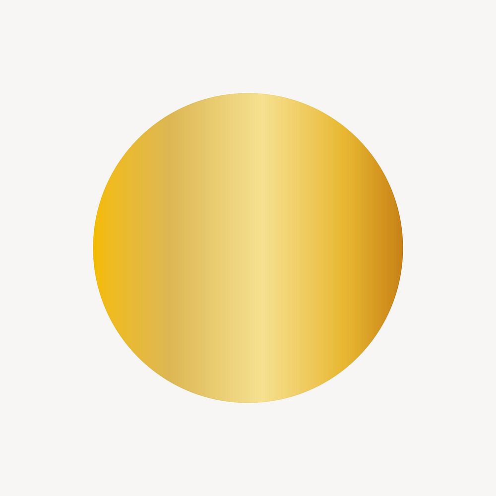 Gold circle logo element, gradient shape psd
