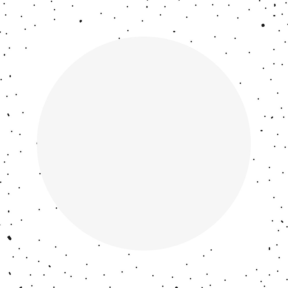 Circle frame shape, black & white collage element vector