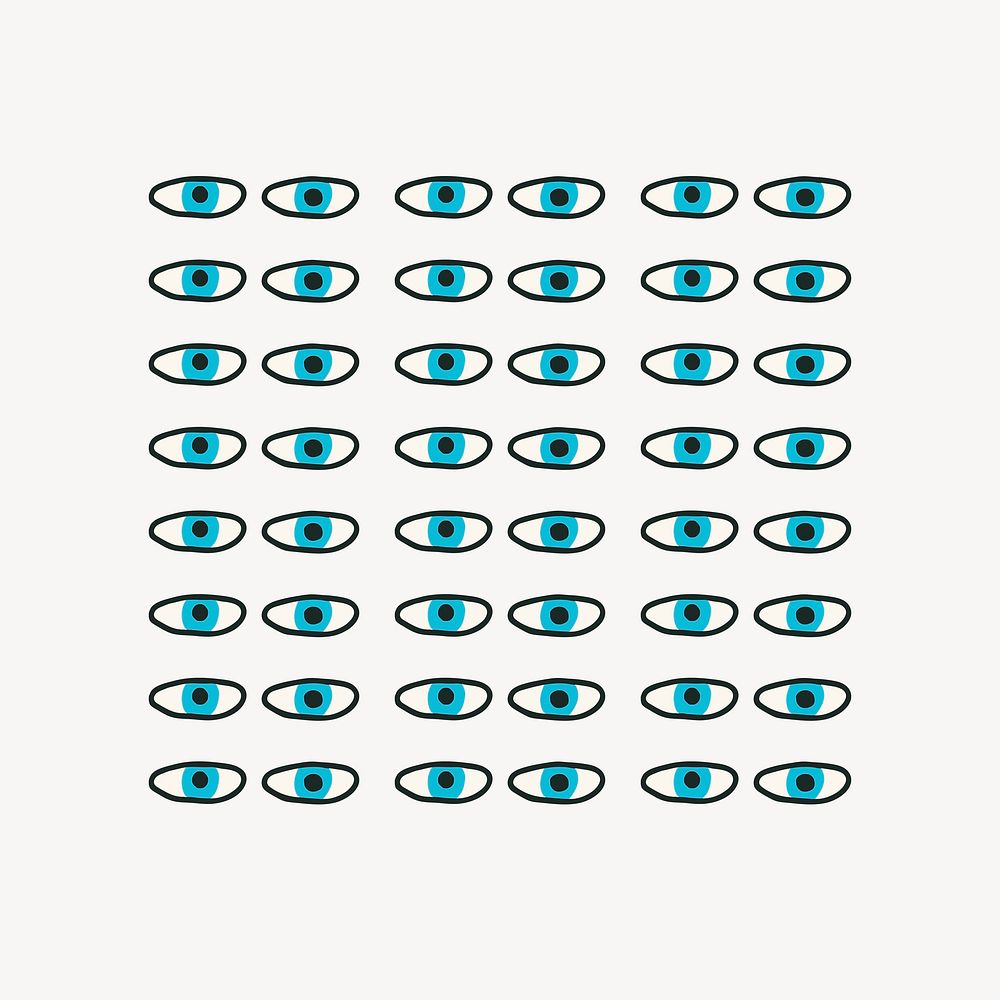 Doodle blue eyes pattern vector