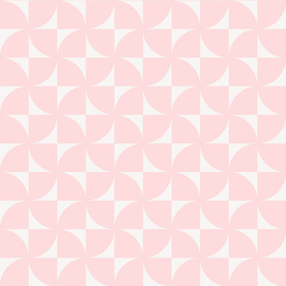 Pink geometric patterned background, quarter circle design vector