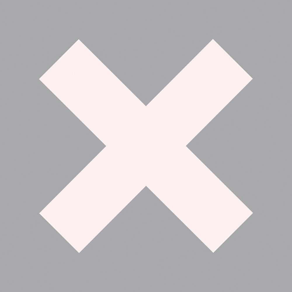 Pink cross symbol, shape collage element psd