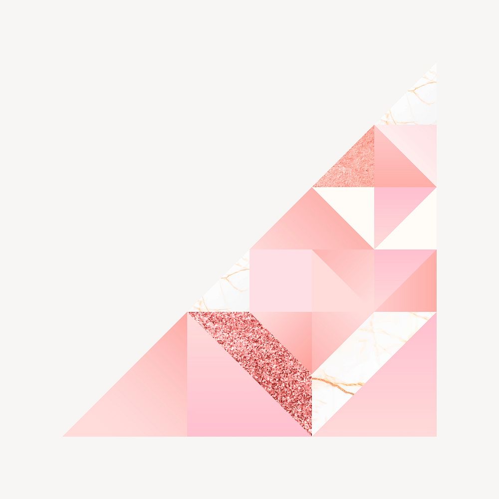 Pink geometric patterned triangle vector