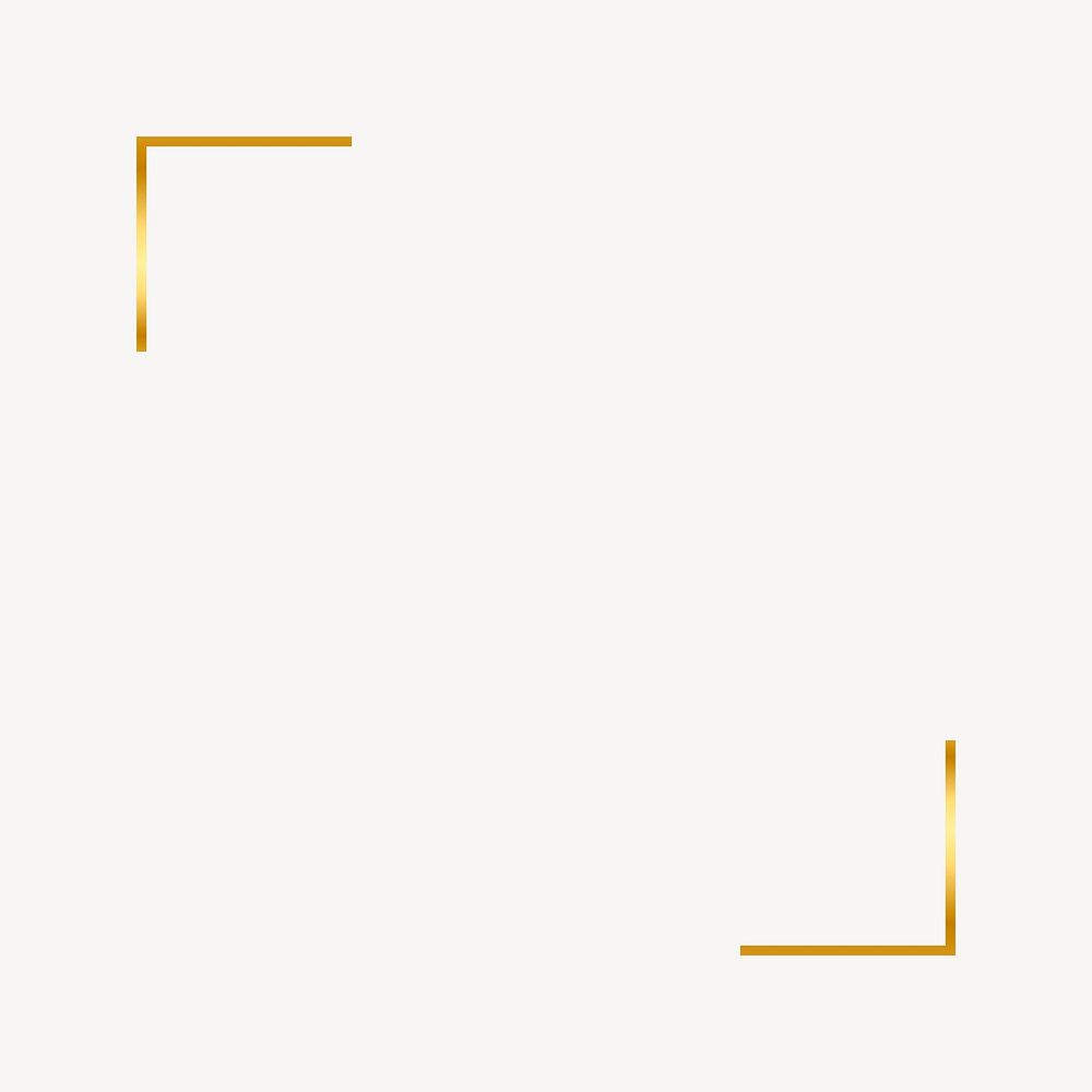 Gold corner border, gradient frame vector