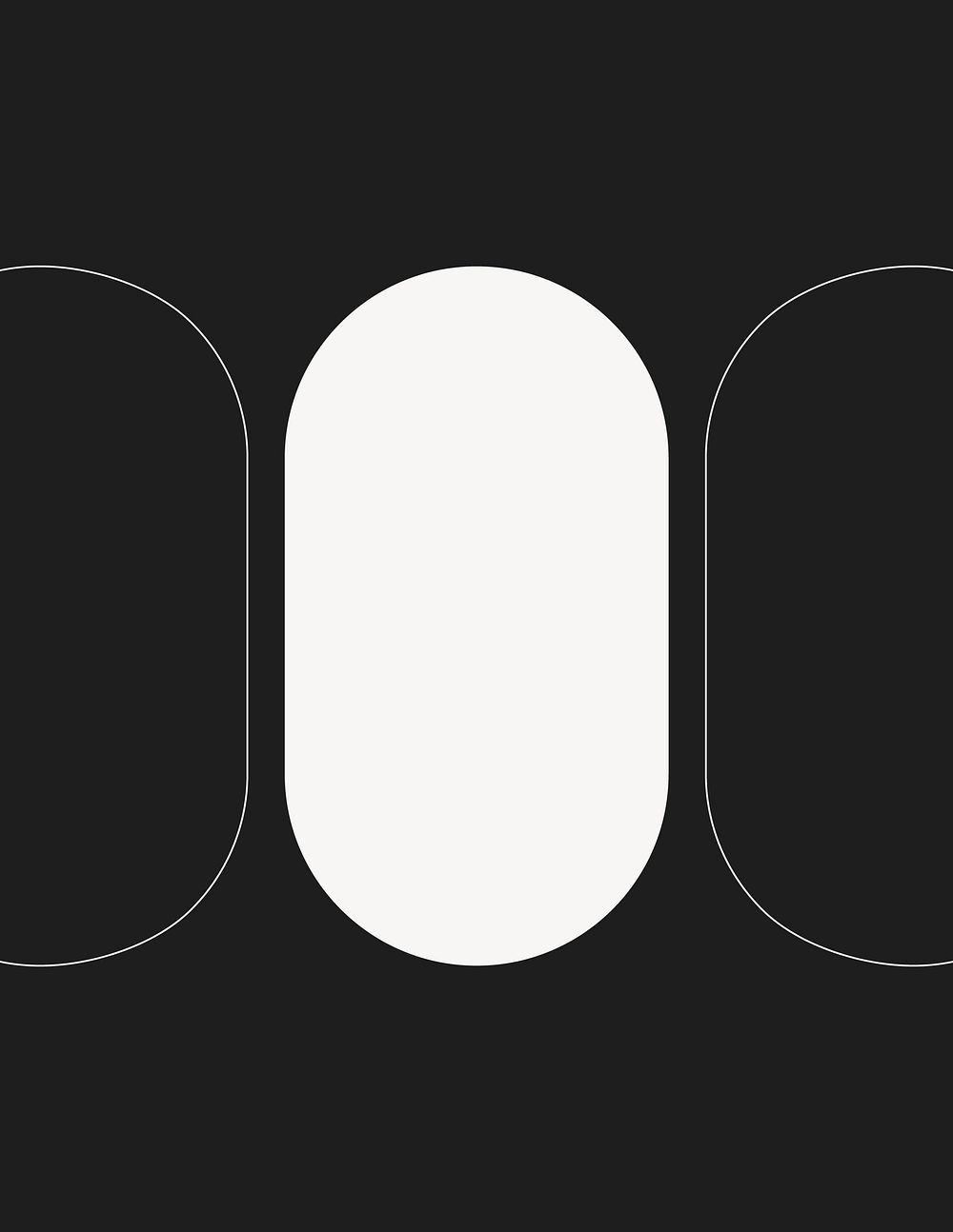 Minimal oval frame background, black geometric design vector