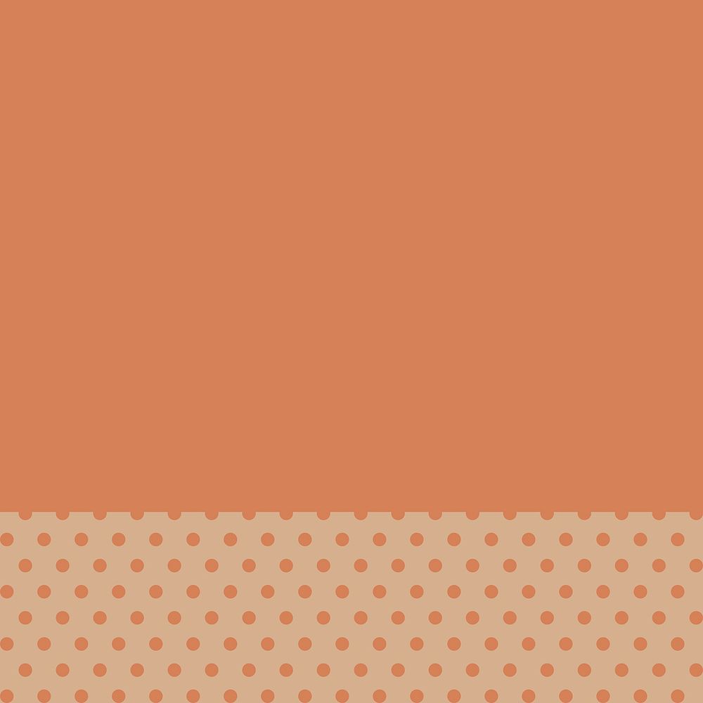 Earth tone orange background, polka dot border