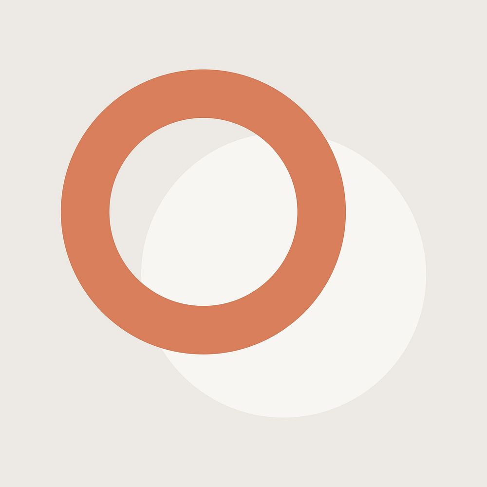 Overlapping circles, orange geometric shape  vector